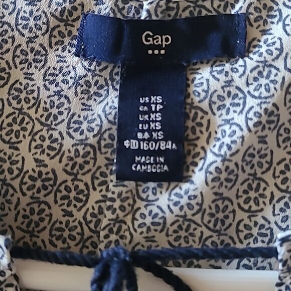 Gap xs navy white sleeveless top oversized tie summer for show ladies - Picture 8 of 16